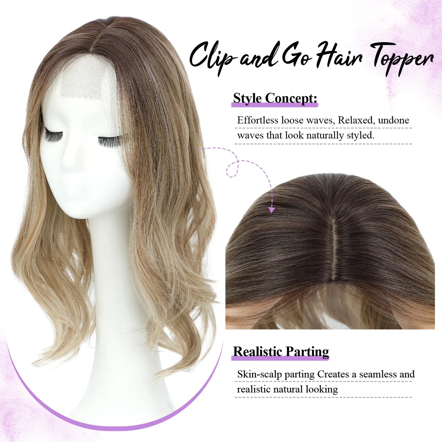 ✨2026 Loose Wavy Hair Topper – Lightweight, Seamless & Natural Scalp Look 👱‍♀️✨