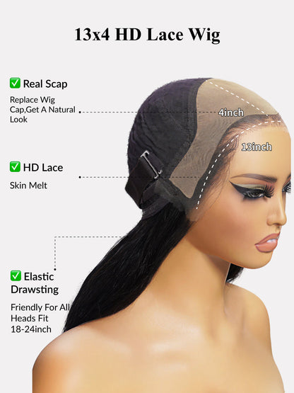 180% Density 13x4 Loose Wave Glueless Wig – Pre-Everything Lace, Elastic Drawstring, Ready-to-Wear