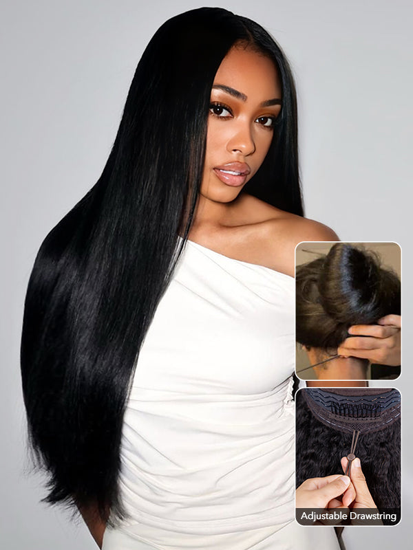 13x6 Glueless Lace Front Wig with Pre-Installed Drawstring Dome Cap – 180% Density, Effortless Wear & Go – US Stock