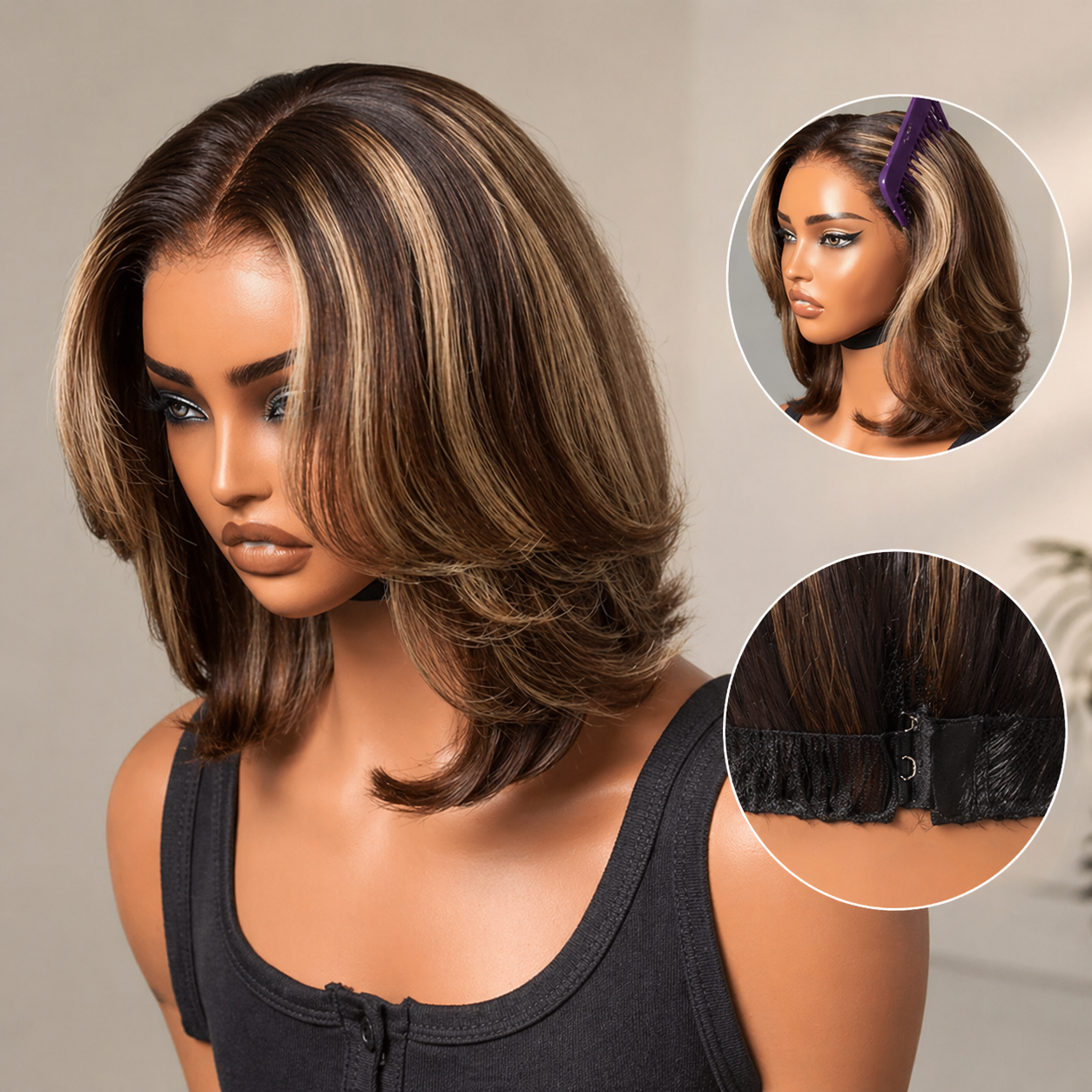 Highlight Bob Wig – Just Put It On. No Glue. No Scissors.