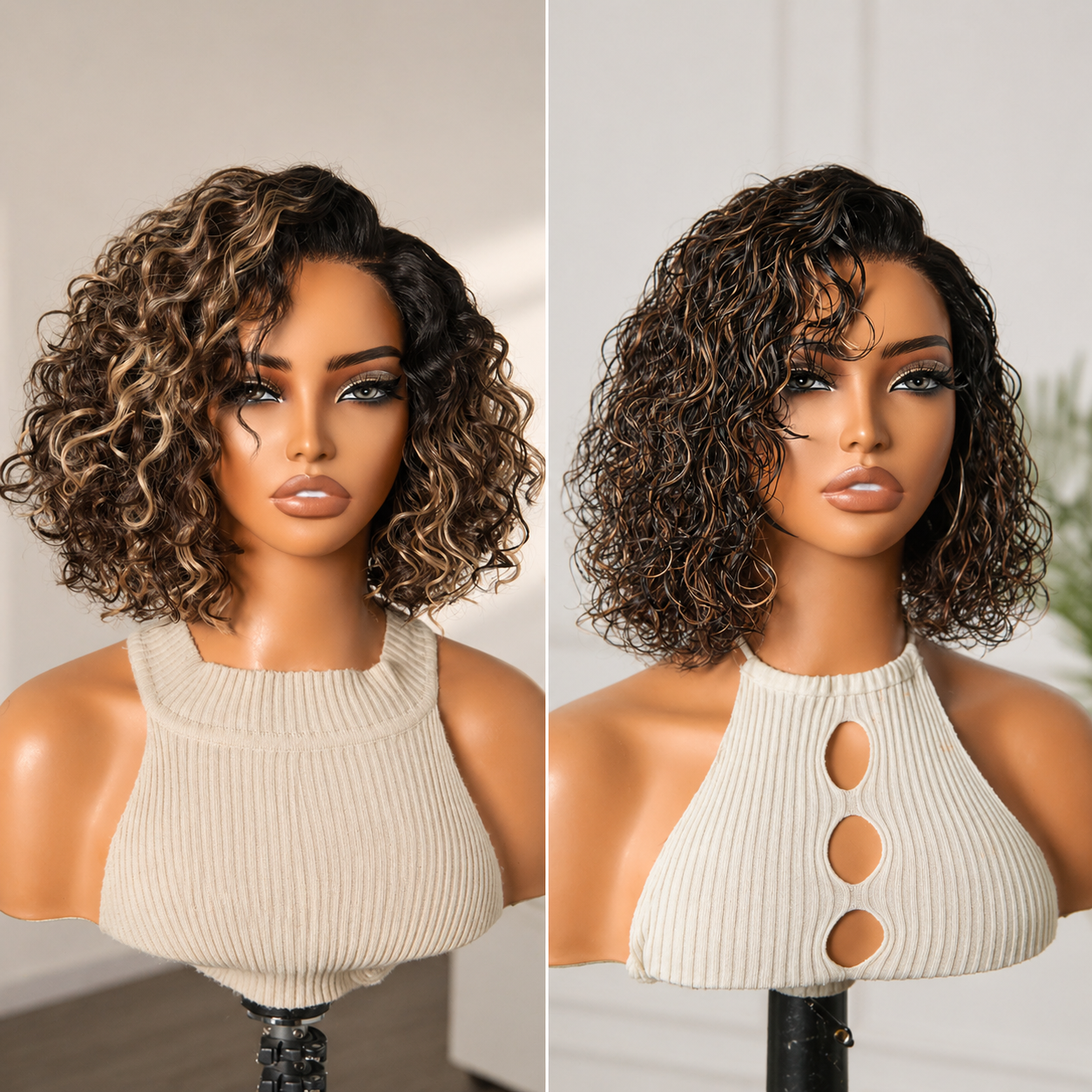 🇺🇸 SAGGIUS™ | Final Hours – 58% OFF Water Wave Short Bob HD Lace Wig | 100% Human Hair ✨