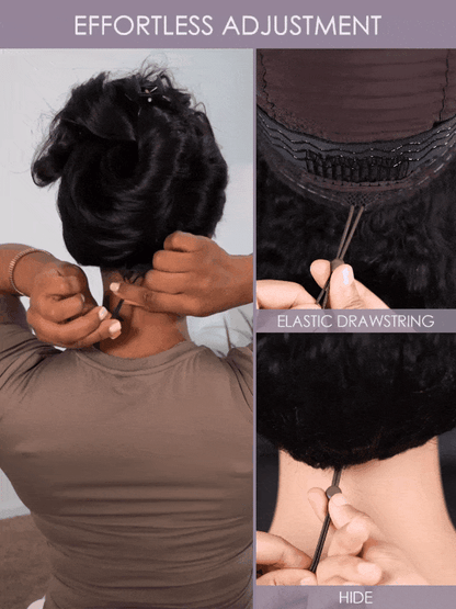 13x6 Glueless Lace Front Wig with Pre-Installed Drawstring Dome Cap – 180% Density, Effortless Wear & Go – US Stock