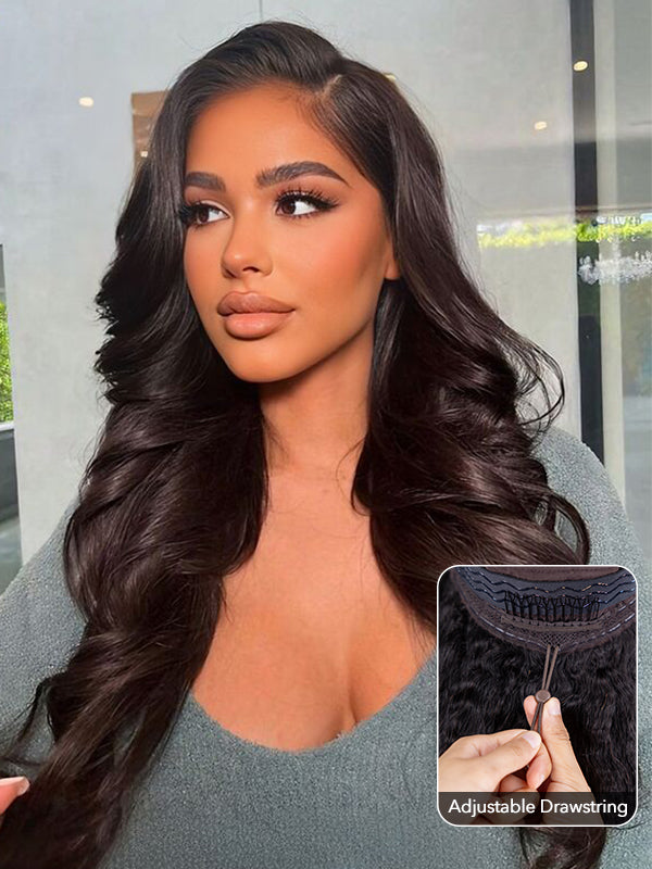 13x6 Glueless Lace Front Wig with Pre-Installed Drawstring Dome Cap – 180% Density, Effortless Wear & Go – US Stock