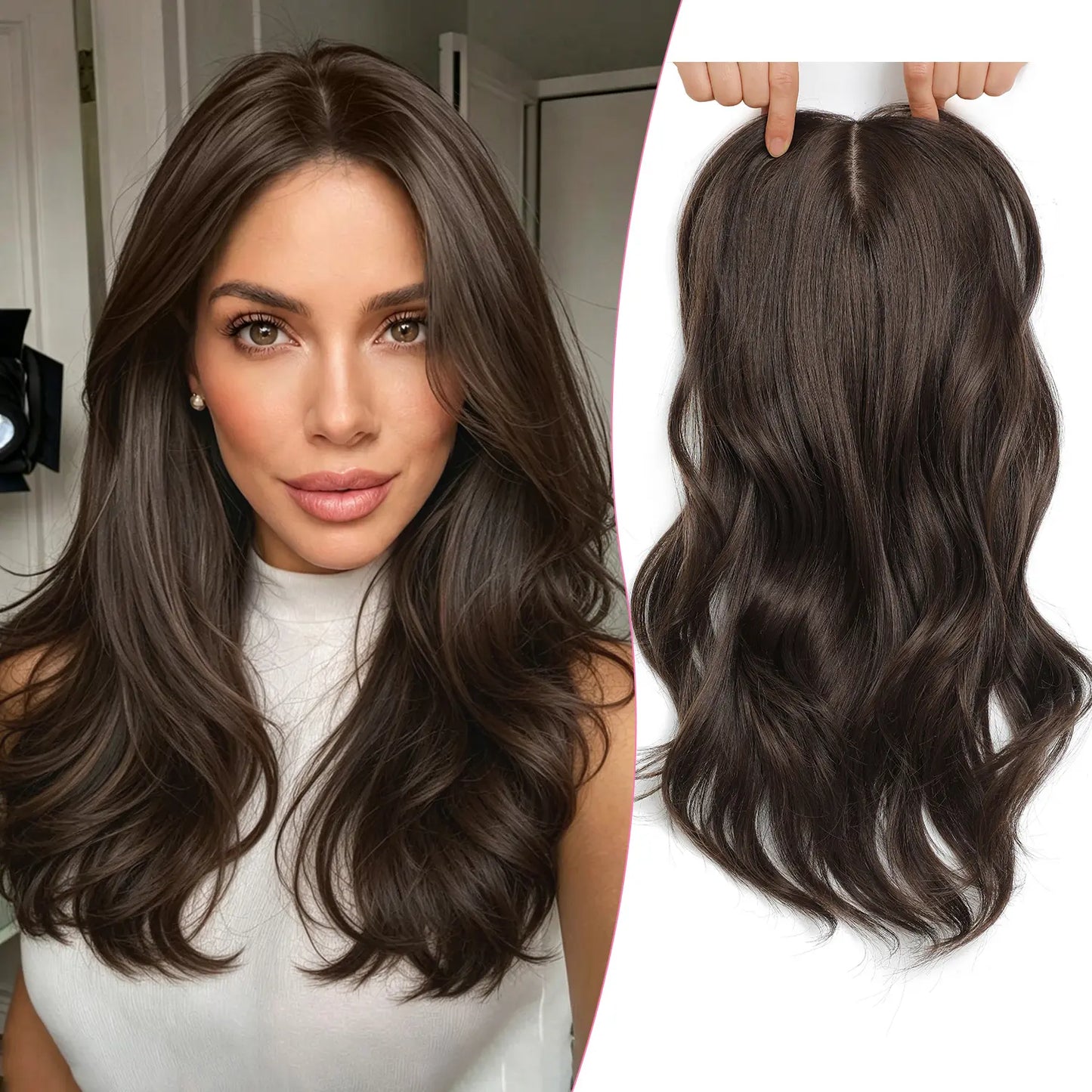 ✨2026 Loose Wavy Hair Topper – Lightweight, Seamless & Natural Scalp Look 👱‍♀️✨